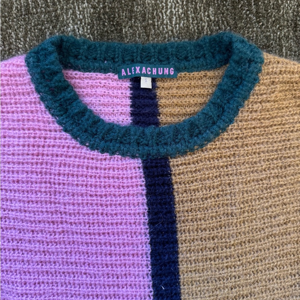 Alexachung Multicolor Patchwork Crew Neck Sweater - image 2